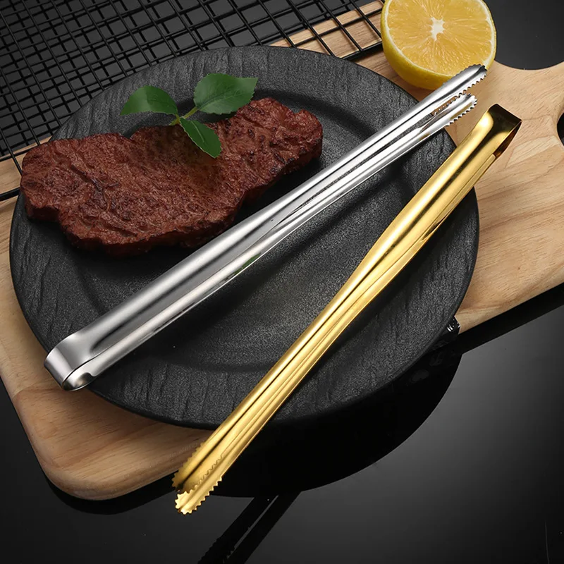 Stainless Steel Kitchen Food Tongs Portable Barbecue Steak Salad Clamp Serving Buffet Clip Cooking BBQ Tweezer Gadgets for Home food tongs