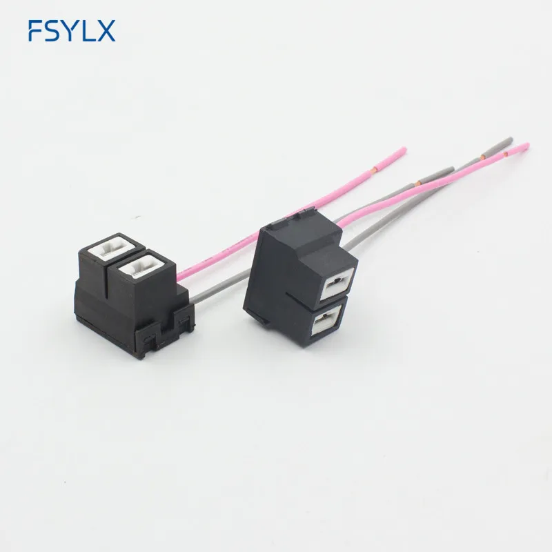 FSYLX H7 LED Socket H7 Ceramic Headlight Car fog light adaptor Connector Extension cables Harness LED Ceramics Socket