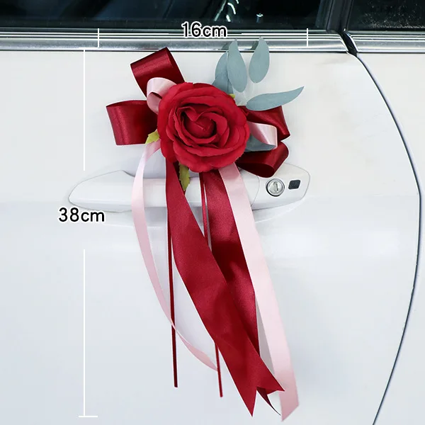 Decoración de coche de boda única Set rosa corazones & flores y lazos de  cinta GRATIS para puertas
