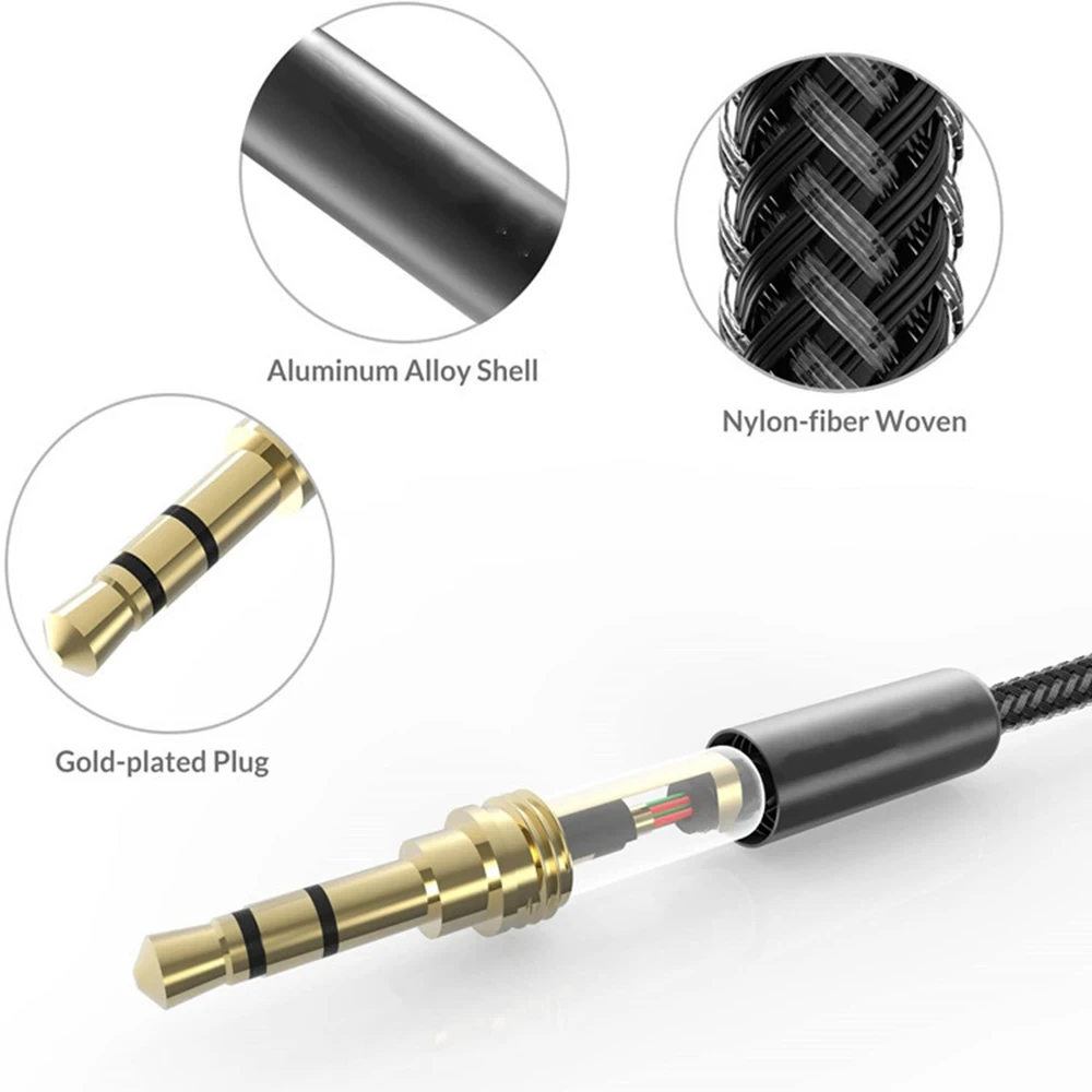 Premium 3.5 mm Male-to-Male Aux Audio Cable for Headphones, Speakers, and Cars