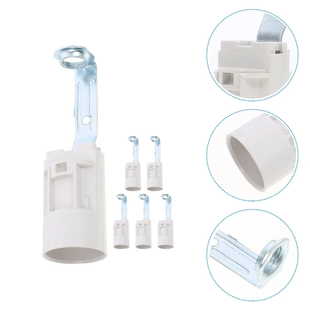 

6 Pcs Lamp Holder Socket Sockets Parts Head Band Household Light Hanging Bulb Base For Making Lamps