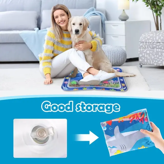 2024 New Interactive Water Sensory Play Mat for Cats Thickened Inflatable Water Mat Cat Dog Pet Playmat With Fish Sea Toy Water 3