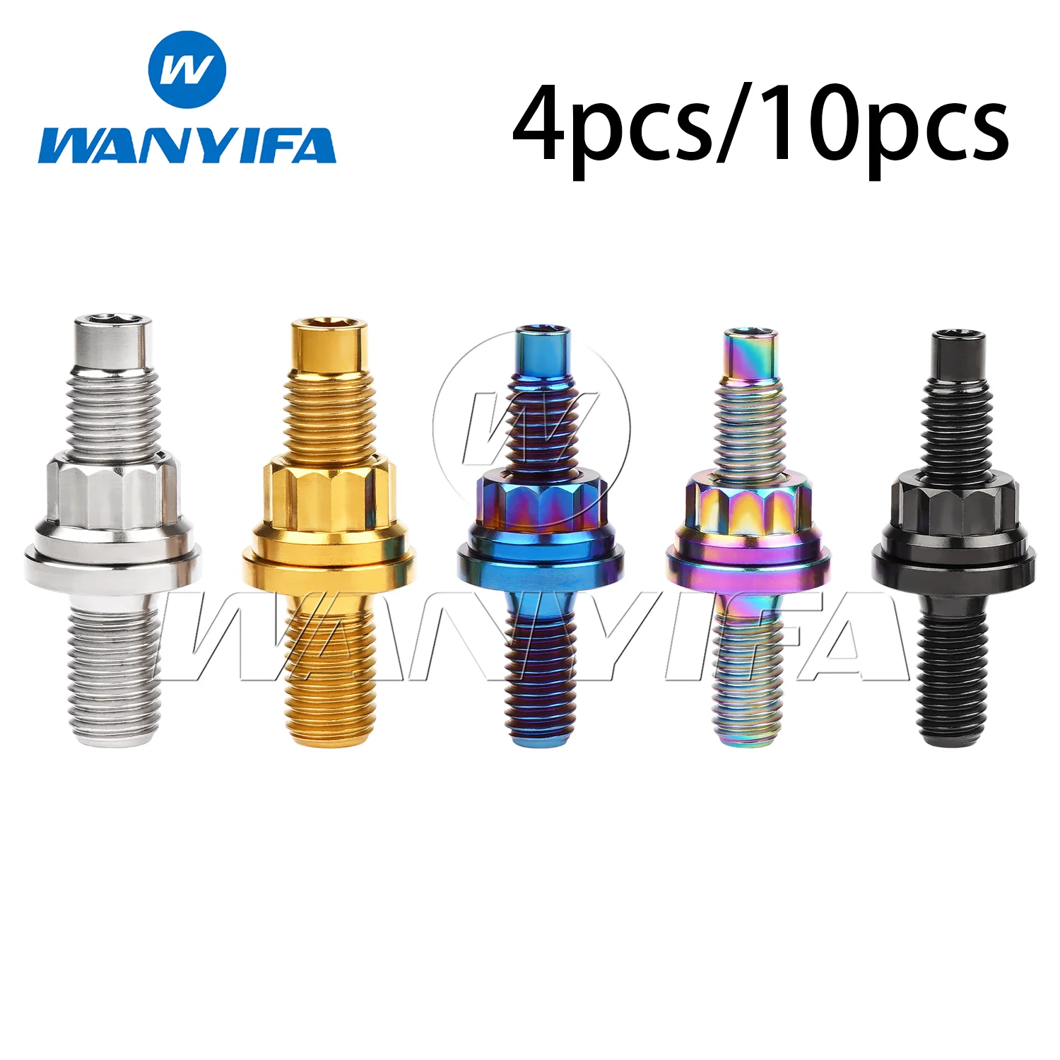 Wanyifa-automotive Exhaust Manifold Stud Kit Titanium Bolt Pitch 125 Parafusos Porcas Conjuntos de Arruelas m8 10×4 54 55 65 mm Pcs 10 Pcs