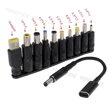 65W Type C Laptop Power Adapter Connector Plug USB Type C to Universal Laptop Charger Jack Charging Cable Cord for Notebooks 1