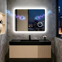 80/100/120/CM LED Bluetooth Bathroom Mirror Touch Antifog with 3X Magnifier Dimmable Date and Time Setting Vanity Mirror - Image 2