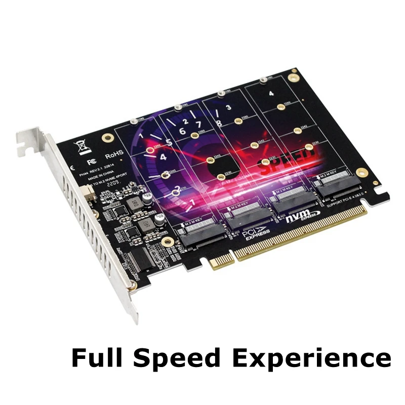 

Плата расширения 4 дисков PH44 NVMe, PCI-E, Raid, 4,0, X16, поддержка M.2 SSD