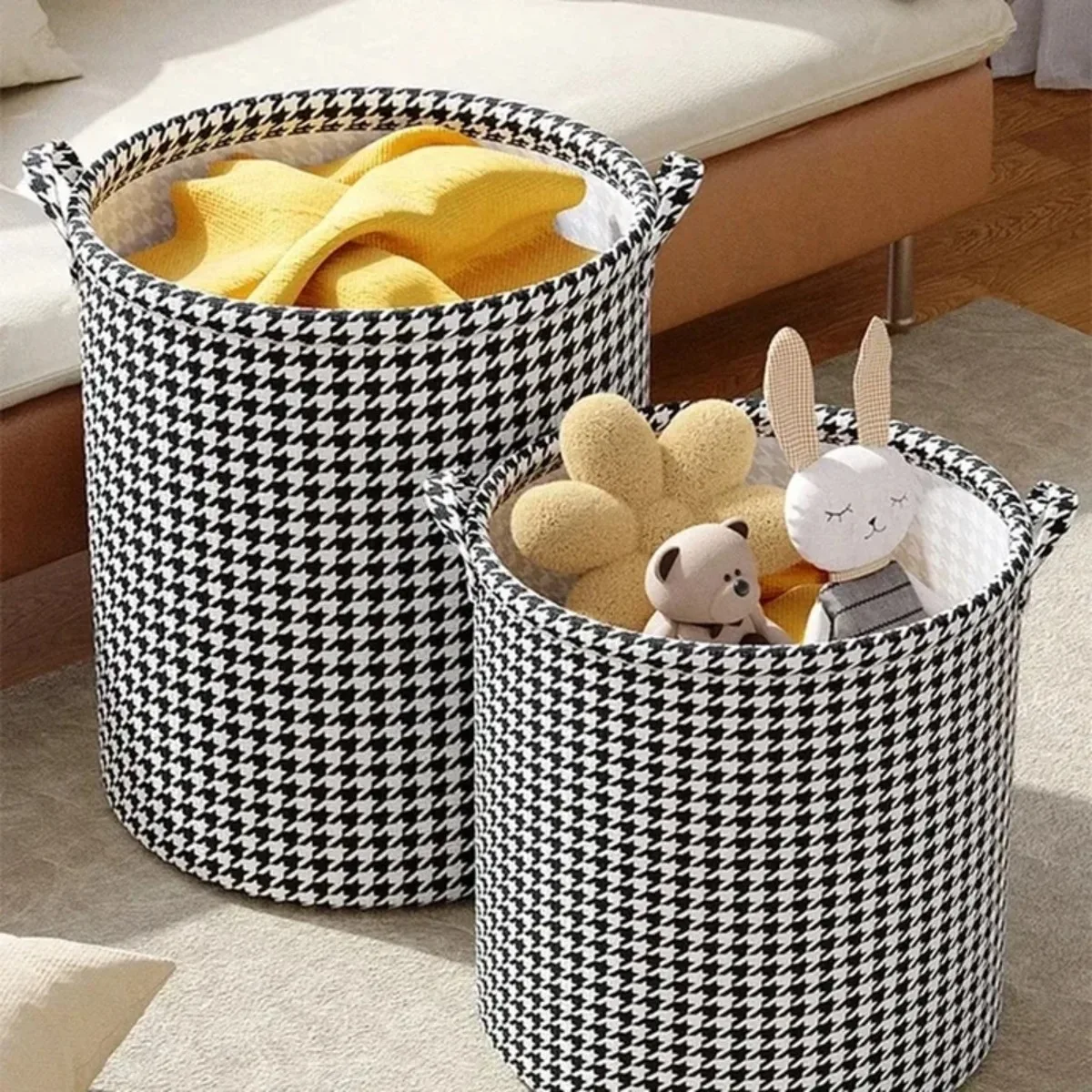 Description Picture 2 of itemFoldable Round Dirty Clothes Laundry Basket Children Toys Household Storage Bag Dormitory Waterproof Large Capacity Organizers