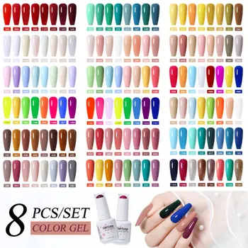 Clou Beaute 360 Colors Nail Gel Polish UV Color Nail Glue 15ml 8pcs/lot Nail Polish Glitter Varnish Semi Permanent Gellack Art