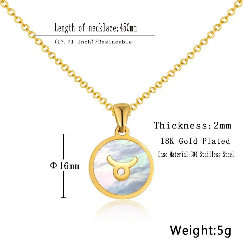 Titanium Steel Pendant Necklace  Gold Stainless Zodiac Necklace - Cute  Gold Plated - Aliexpress