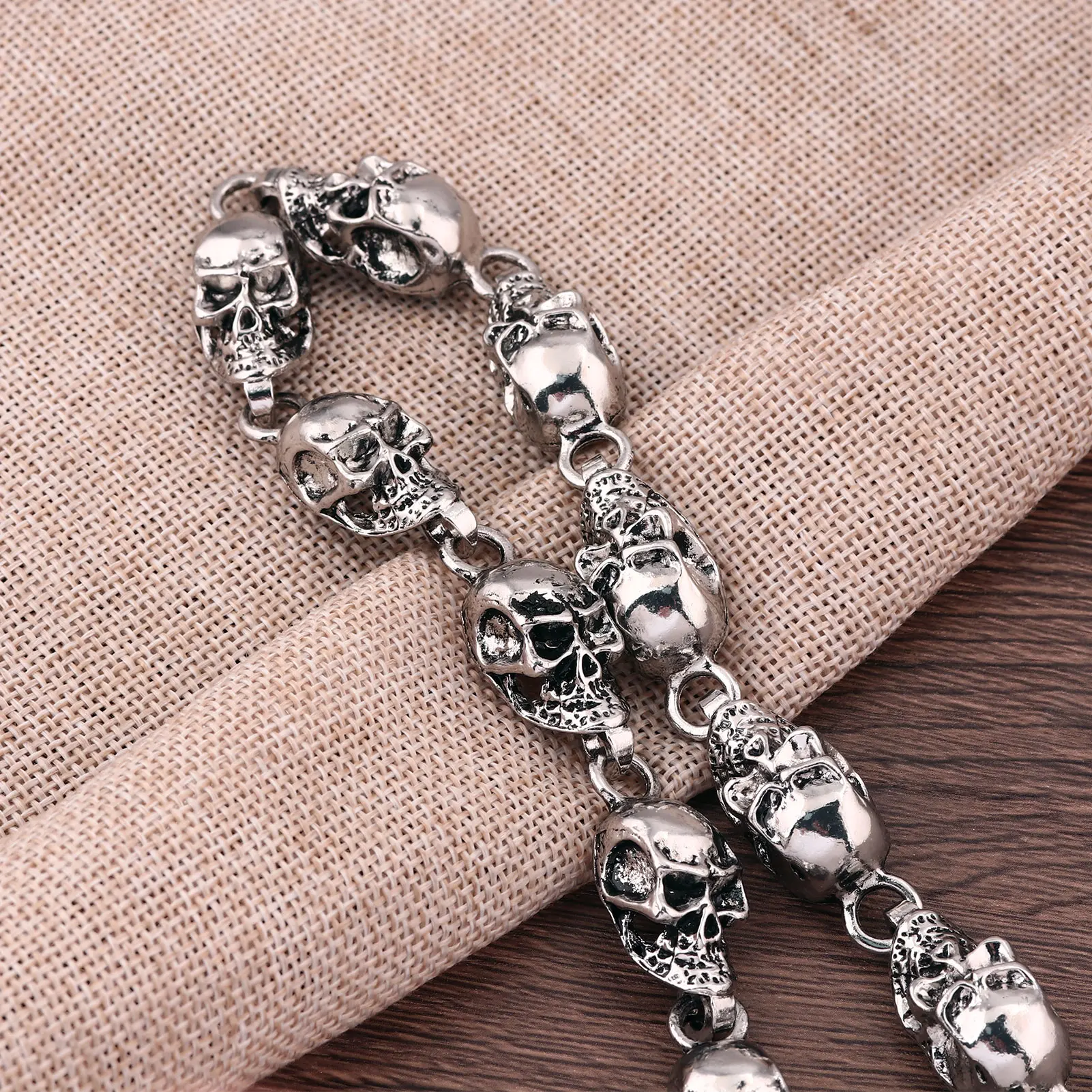 LZKHEH Stijlvolle roestvrijstalen portemonnee ketting voor mannen en vrouwen, 53 cm lang, met punk-sleutelhanger. Ideaal als broek- of jeansketting voor bikers en truckers