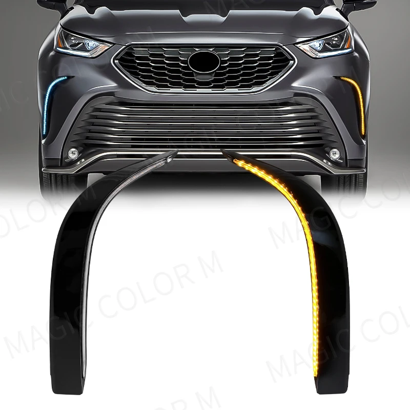 

Для Toyota Highlander XSE 2020 2021 2022 2023 Φ DRL дневные ходовые аксессуары для противотуманных фар