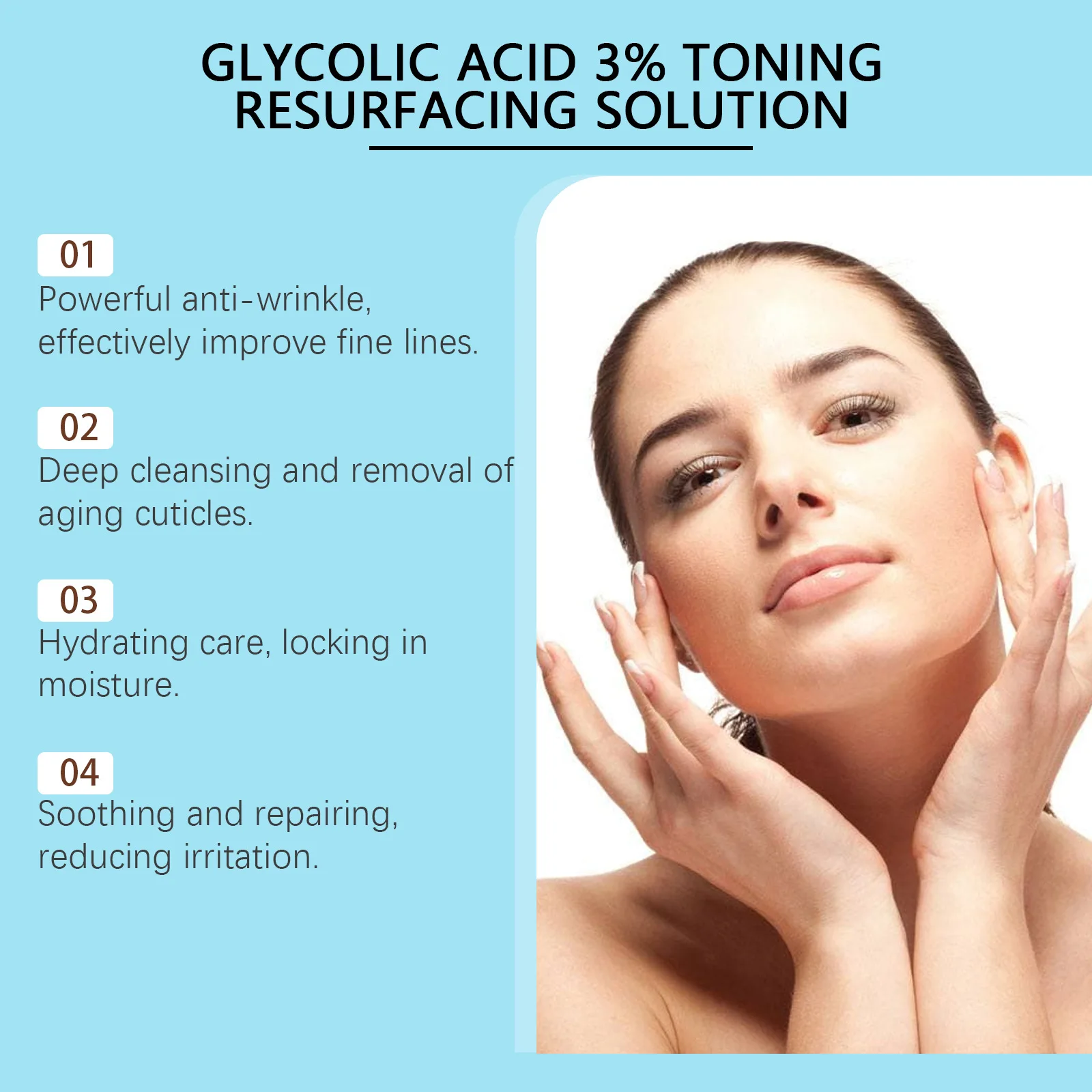 HOYGI Facial Exfoliating Serum Care Facial Skin Hydrating Moisturizing Serum Improve Skin Elasticity and Reduce Fine Lines 4
