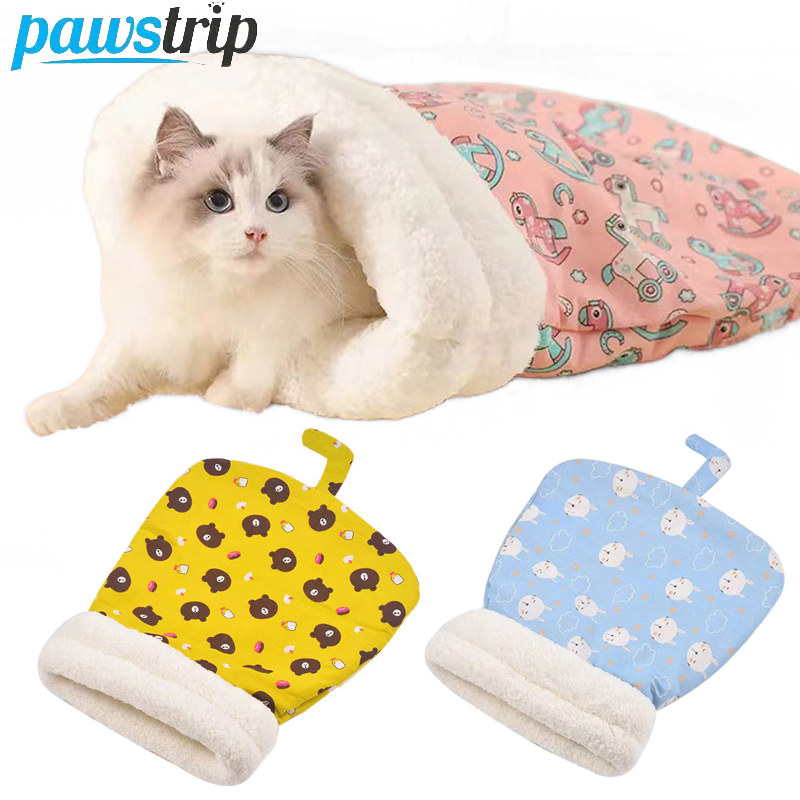 Warm Cat Sleeping Bag Soft Cat Bed Comfortable Tunnel Cat Nest Closed Pet House for Cats Lovely Cat Nest 2.5-7kg Cat Accessories