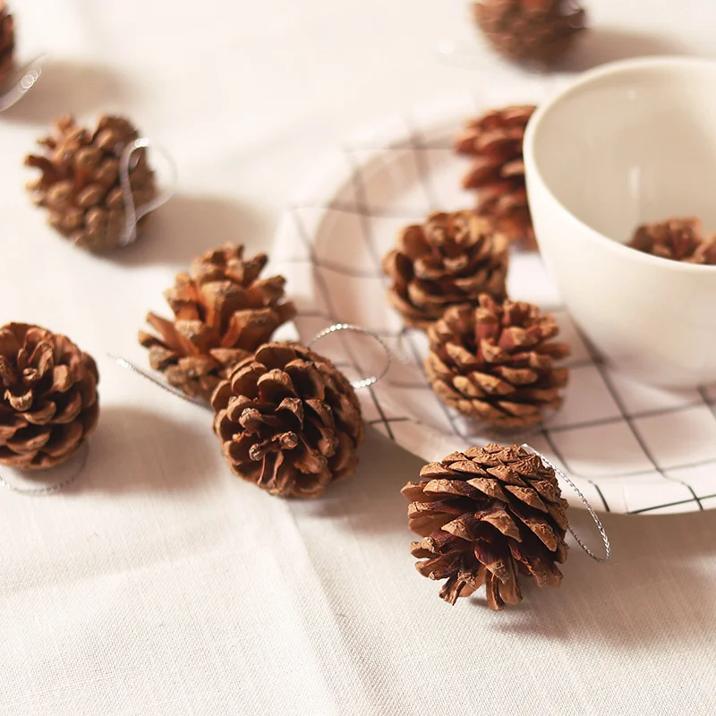 6pcs Artificial Flowers Pineapple Grass Artificial Pine Nuts Cones For Wedding Christmas Tree Wreath Scrapbooking Decor