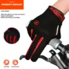 MOREOK Cycling Gloves Full Finger Bike Gloves 5MM Liquid Gel Pad Anti-Slip Shock-Absorbing Touchscreen Bicycle Gloves Men Women 5