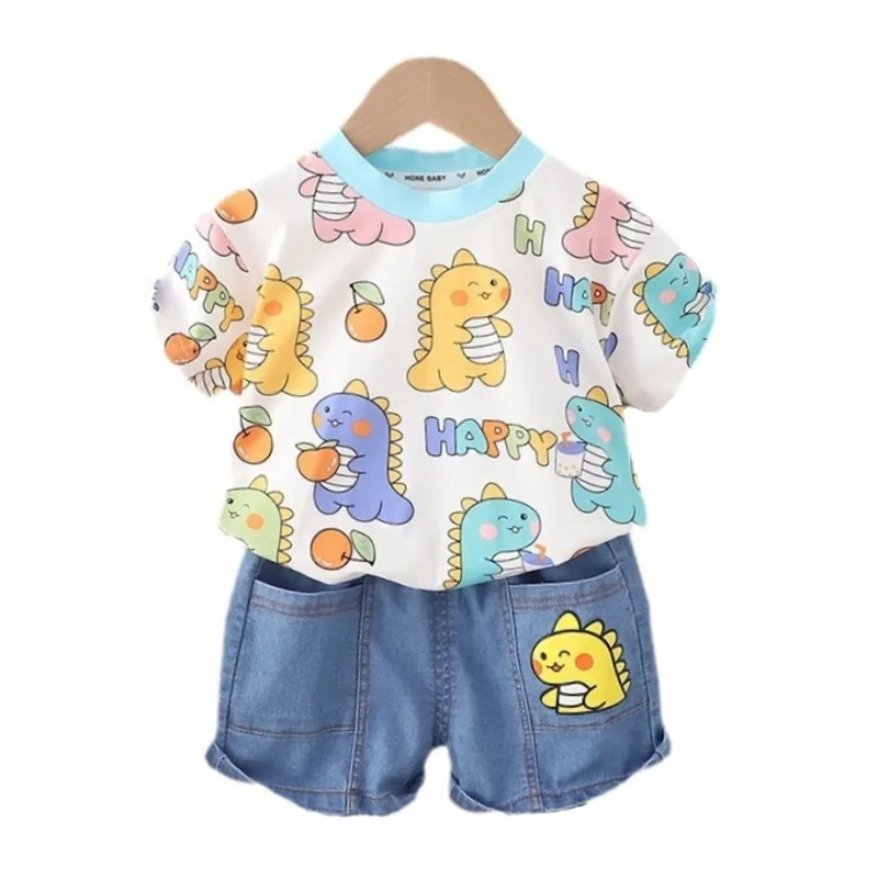 

New Summer Baby Clothes Suit Infant Boys Clothing Children Girls Cartoon T-Shirt Shorts 2Pcs/Set Toddler Costume Kids Tracksuits