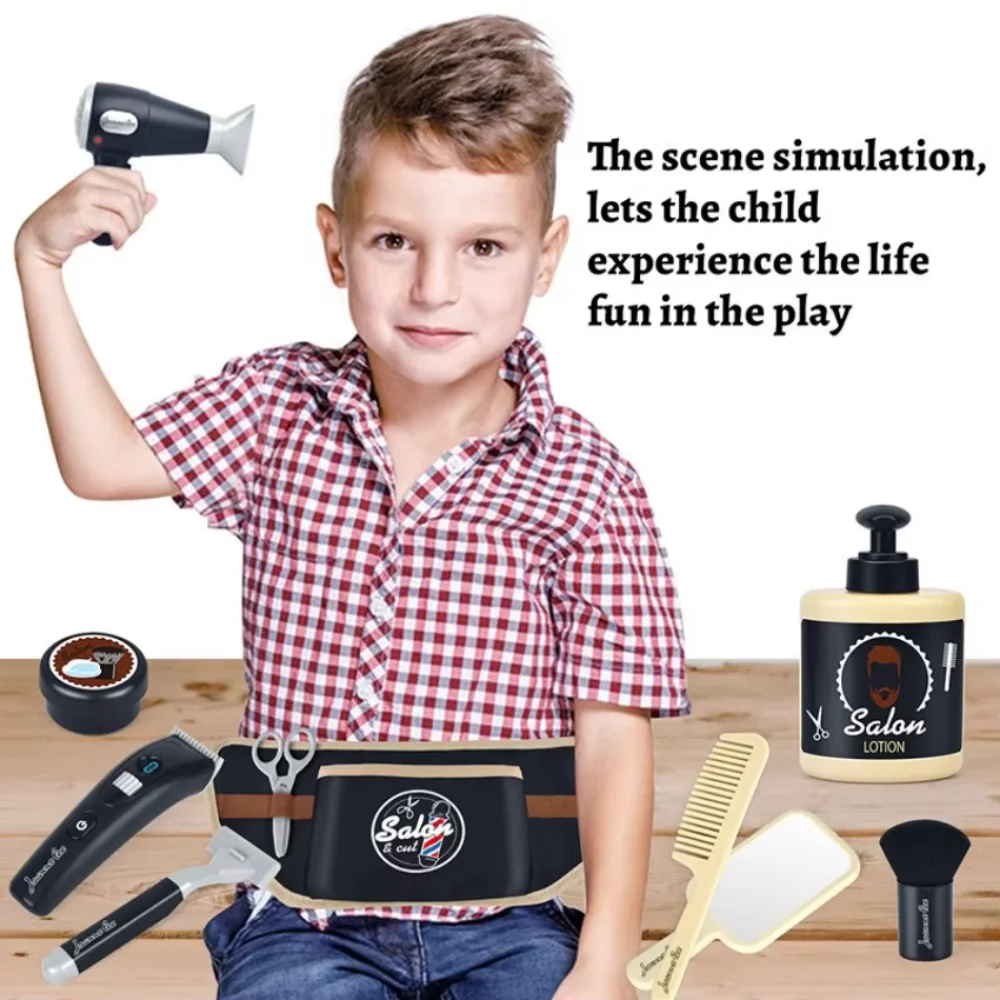 Kids Pretend Play Toys Hair Styling Salon Shaving Set Makeup Set For Birthday Party