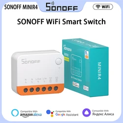 SONOFF MINIR4 WiFi Smart Switch 2 Way Control Mini Extreme Smart Home Relay Support R5 S-MATE Voice For Alexa Alice Google Home