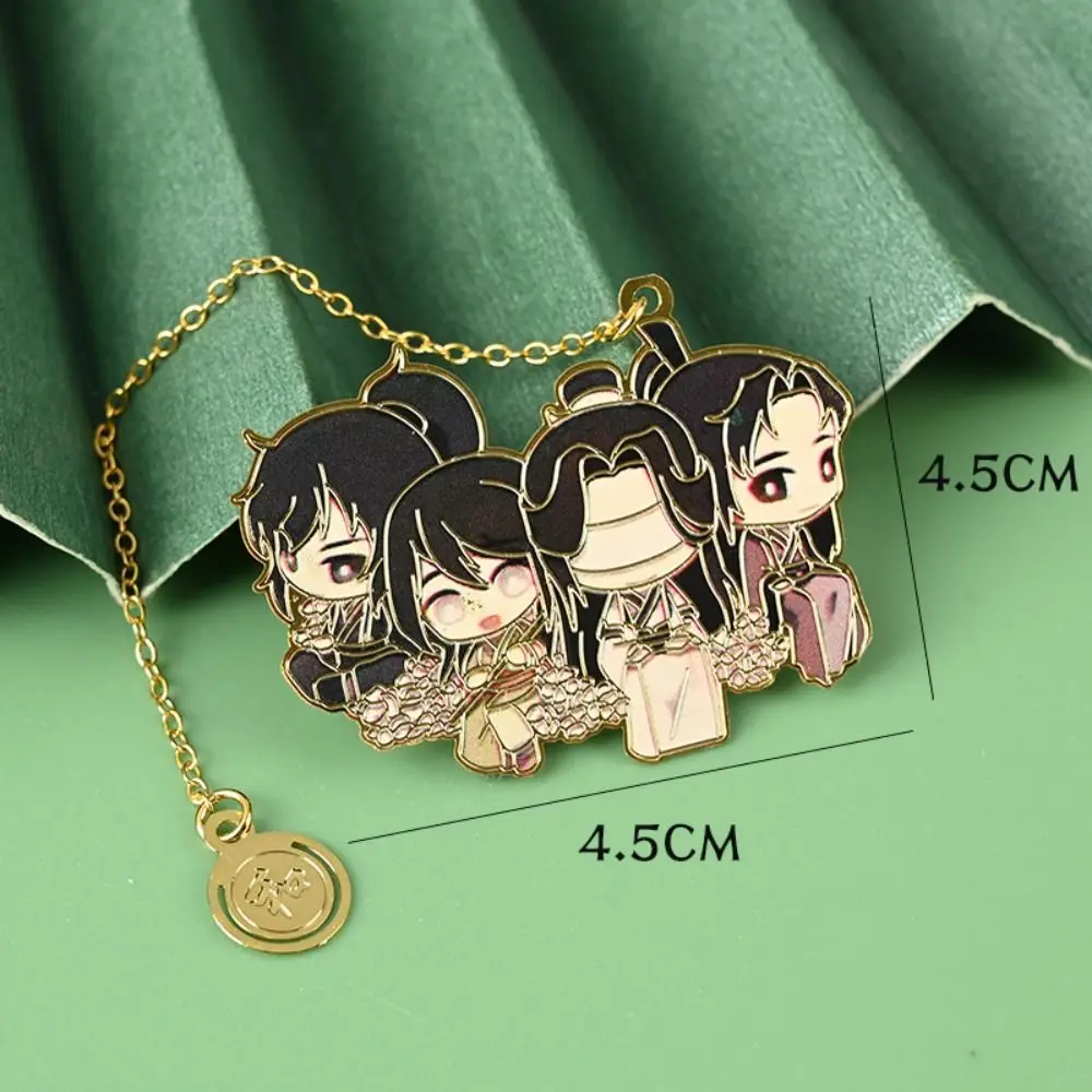Creative Copper Anime Bookmark Multicolor Page Marker Book Clip Mo Dao Zu Shi Grandmaster Metal Hollowing Bookmark Friends metal bookmark,bookmark page holder,bookmarks stationery supplies