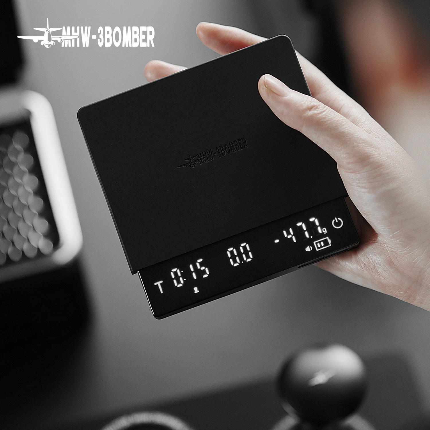MHW-3BOMBER Digital Kitchen Coffee Scale High Precision Cyclic Rechargeable Espresso thumbnail 4