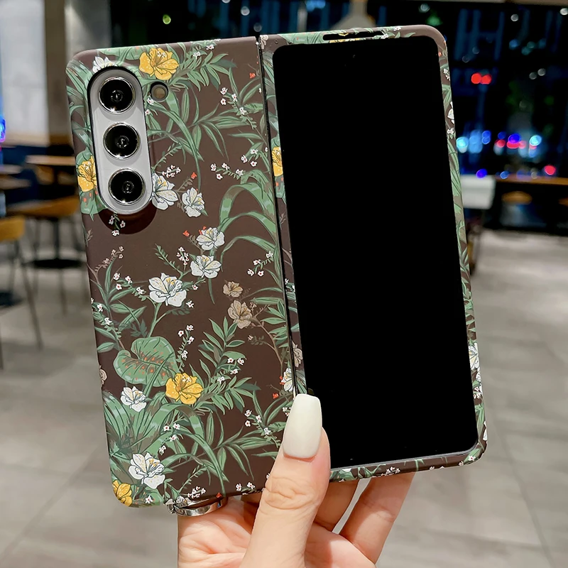 Per Samsung Galaxy Z Fold 5 Z Fold 4 Z Fold 3 Z Fold 2 Vintage Small Floral Pattern Hard Pc Cover Luminosa Per Cellulare