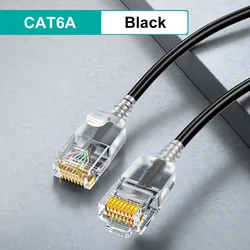 High-Speed Cat6A Ethernet Cable - Advanced Lan UTP Network Patch Cable for Internet and Gigabit Connection (Black Ethernet Cable)