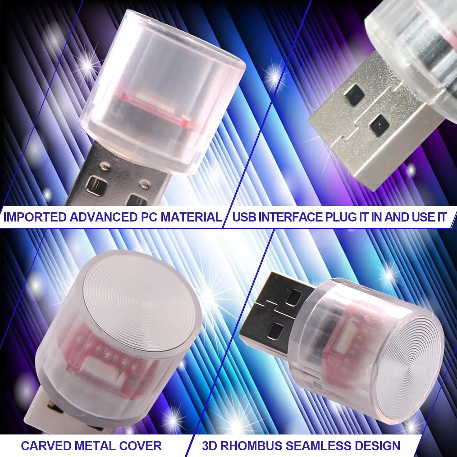 7 Colors USB LED Night Light Atmosphere Lamp Universal Mini Wireless Atmosphere Light Home Car Decorations