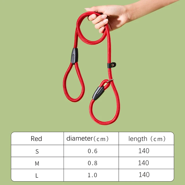 Pet Leash Rope Nylon Rope Pet Puppy Slip Lead Rope Dog Slip Leash Chain Collar Adjustable Dog Training Leash For Small Dog 3