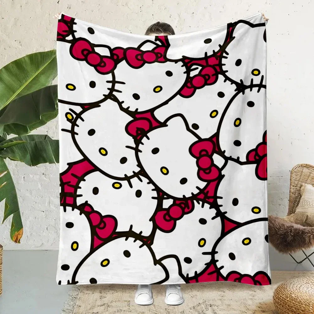 Cute Cartoon Sanrio Hello Kittys Printed Blanket Picnic Blankets Warm Blanket Soft and Comfortable Home Travel Birthday Gift 2