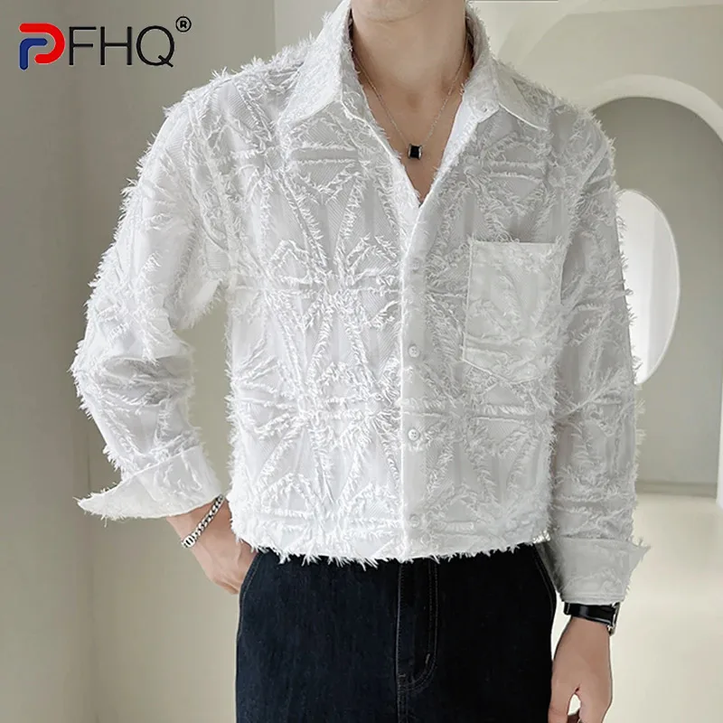 

PFHQ Fashion Solid Color Shirts Men's Delicacy Haute Quality Pockets Button Long Sleeved Personality Casual Tops Summer 21Z3906