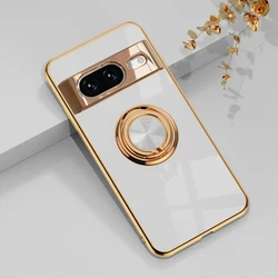 Custodia con Supporto Magnetico per Anelli di Lusso - Cover Soft TPU Shockproof con Placcatura Elegante