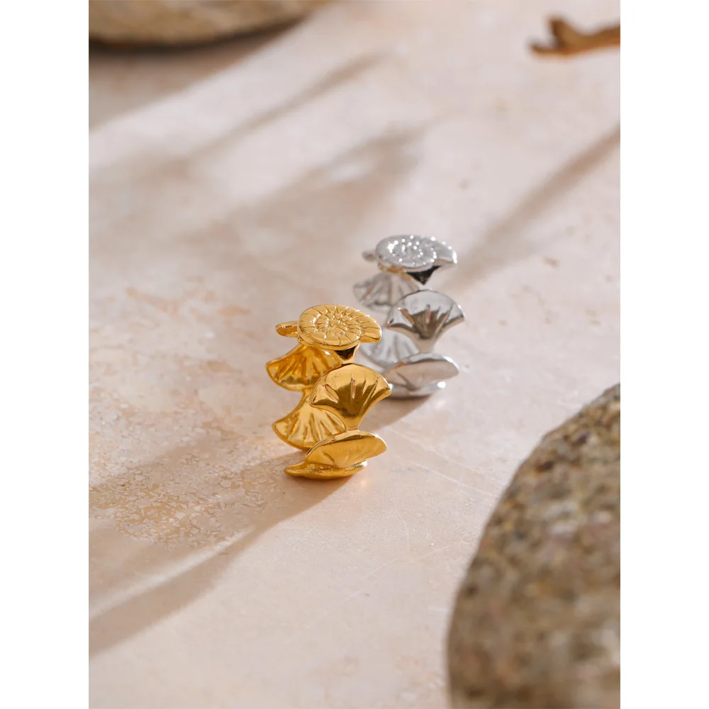 Yhpup Ocean Series Stainless Steel Shell Conch Open Adjustable Ring 2025