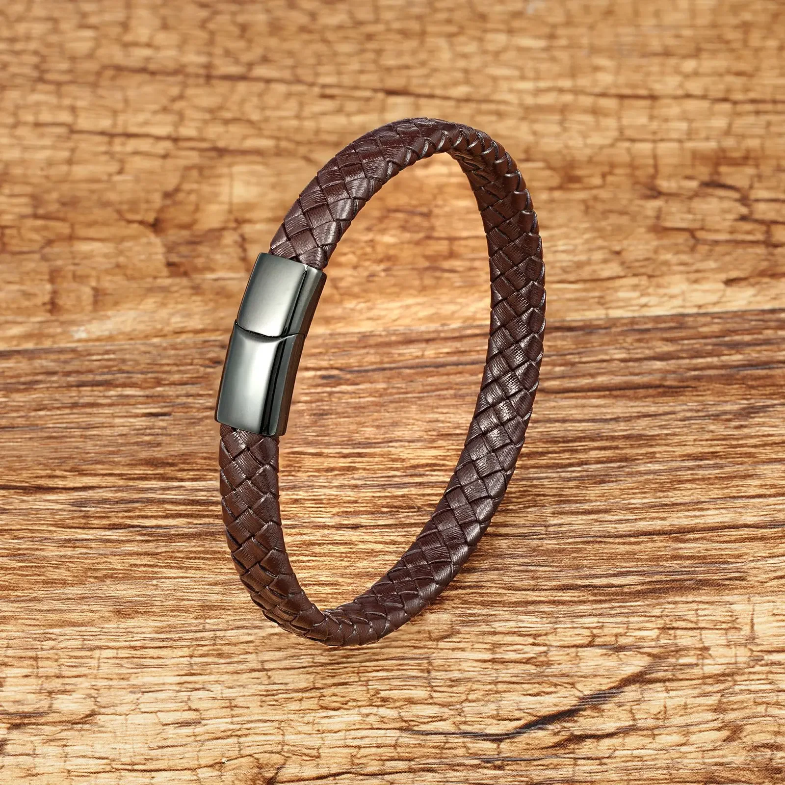 

Vintage Fashion Men's Bracelet Hot Sale Handwoven Leather Rope Bracelet Men's Vintage Leather Bracelet Magnetic Buckle Bracelet