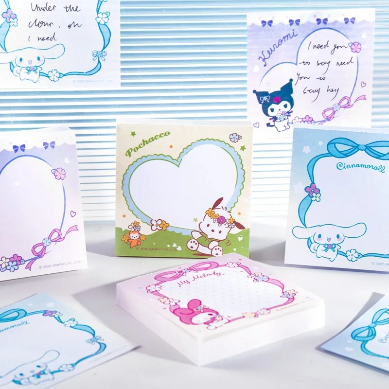 

4/12pcs Sanrio Kuromi Melody Memo Message Note Cohesionless Notepad Notes Stationery Wholesale