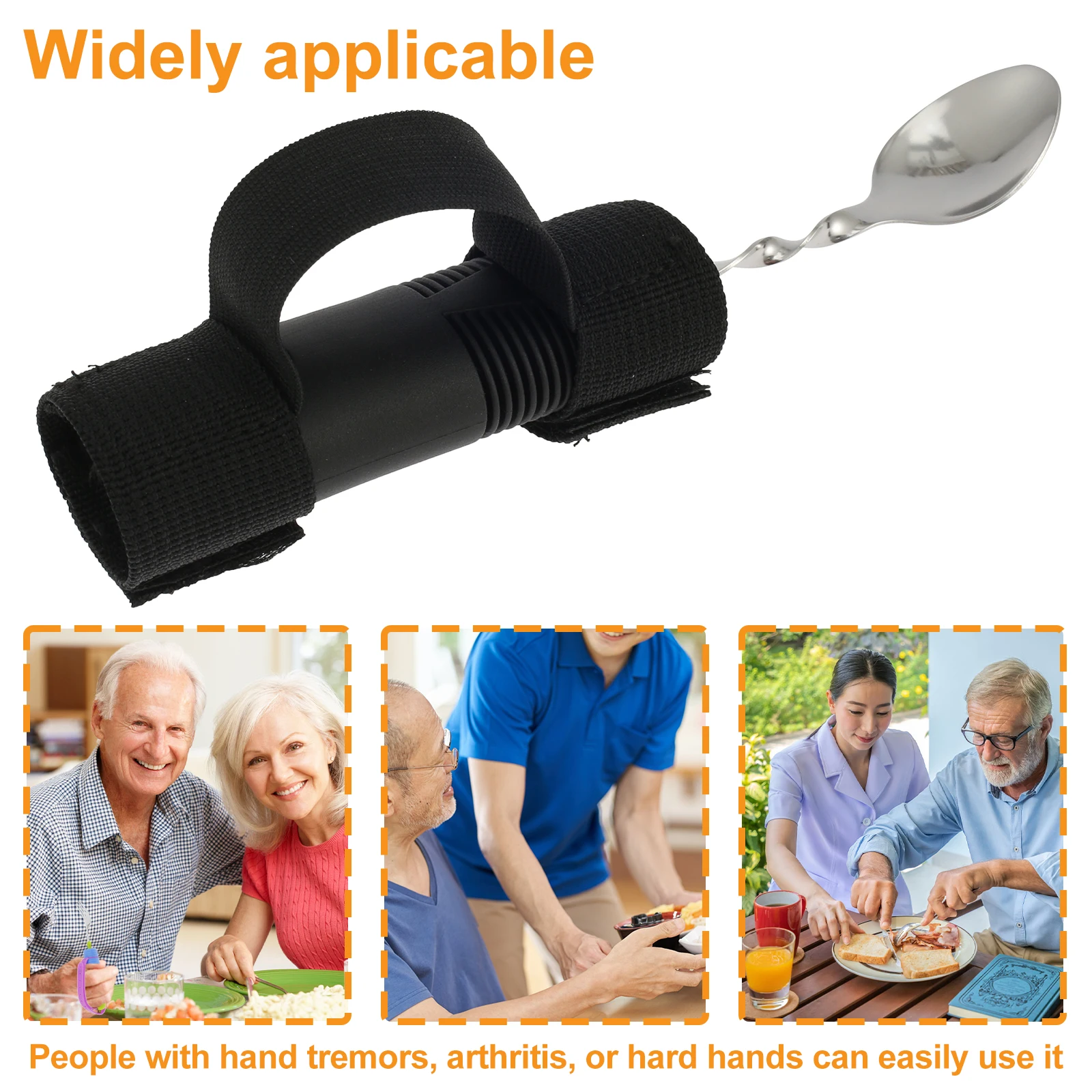 Camping Utensil Set Stainless Steel Adaptive Cutlery with Fork Spoon for Elderly Outdoor Camping Anti Shake Weak Hand Grip Tools