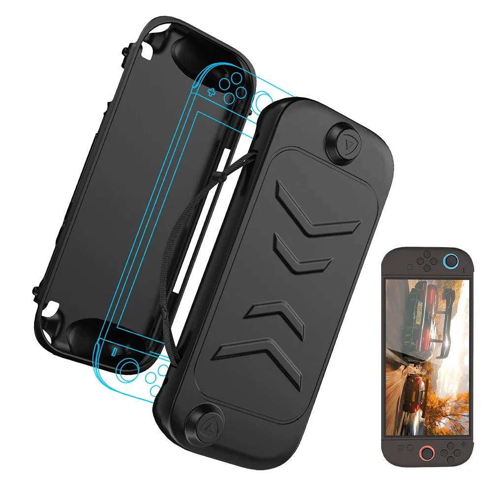 TPU Case with Stand for Switch 2 Protective Case Cover Removable Abs Front Cover Shockproof for Switch 2 Handheld Gaming Console