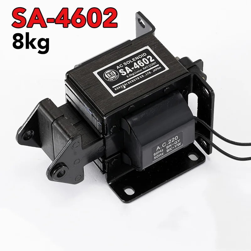 Sa-4602 Ac 220V 30Mm Stroke 8Kg Force Solenoid Tractive Electromagnet