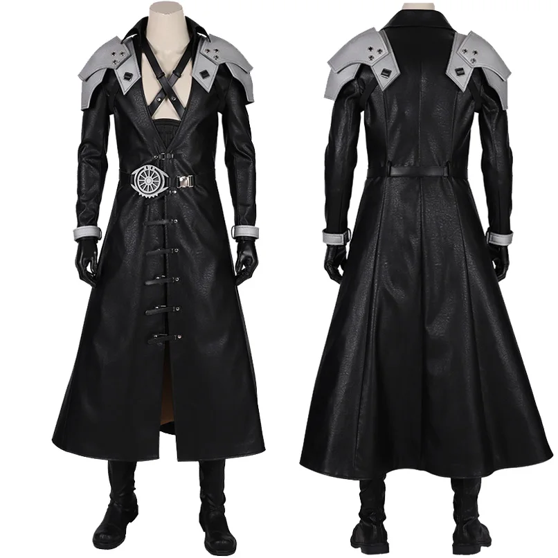

Adult Game Halloween Costume FF7 Final Fantasy Remake Sephiroth Cosplay Complete Outfit With Belt Shoulder Armor Customizable