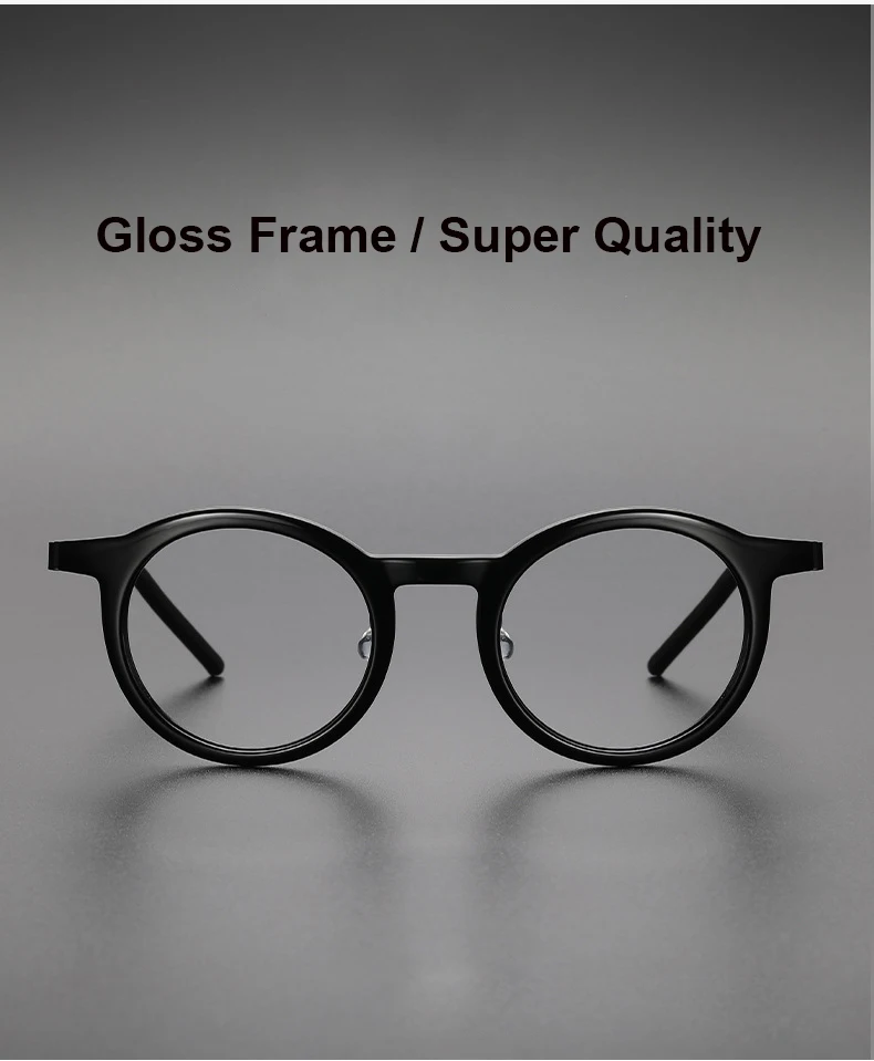 2025 Dänemark Marke Kleine Runde Acetat Titan Brille Rahmen Männer Frauen 1846, Mode Schraubenlose Transparente Brillen Spektakel – Detail 7