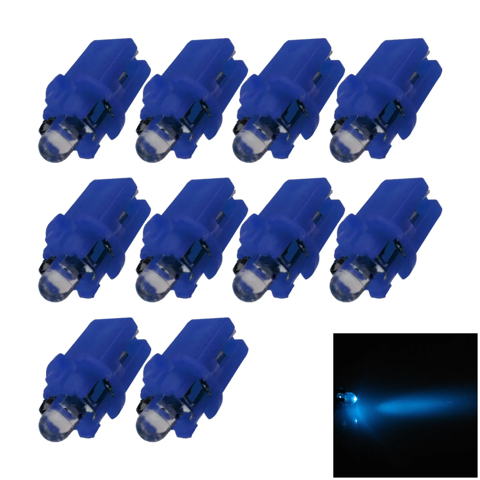 

10x Blue RV B8.3D NEO Dash Twist розетка HVAC Blub лампа с клиновидным цоколем, 1 излучатель, встроенная фонарь Bax10s Z2658