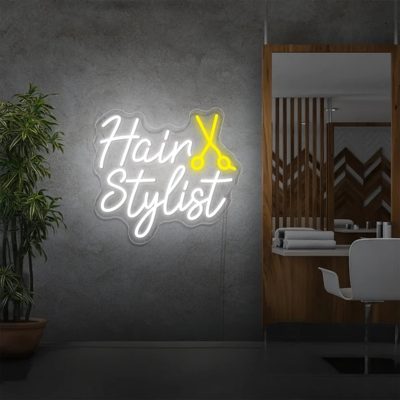 

Неоновая вывеска для парикмахера, индивидуальная неоновая вывеска для салона красоты, светодиодная подсветка для салона красоты, украшение для ресниц