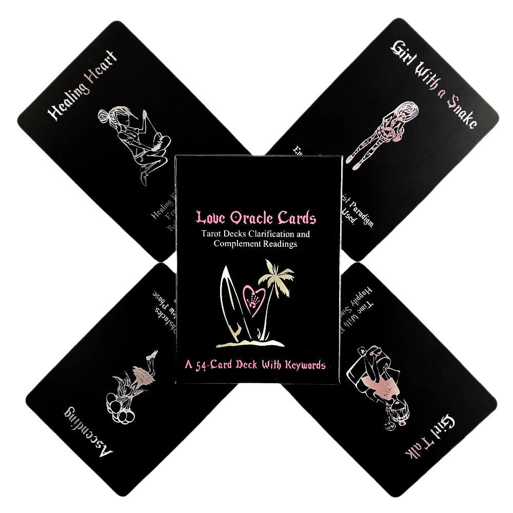 Island Time Love Oracle Cards Black Tarot Card Divination Board Game Party Deck 4