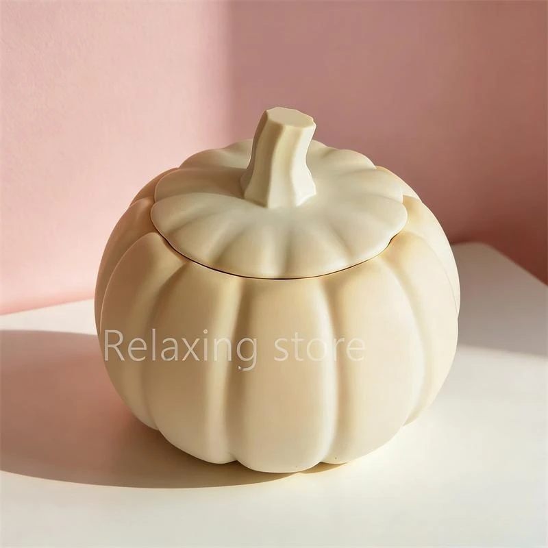 Stampo in silicone per zucca, portacandele fai da te con coperchio, in resina epossidica, per zucca, portacandele per Halloween, scatola di gioielli