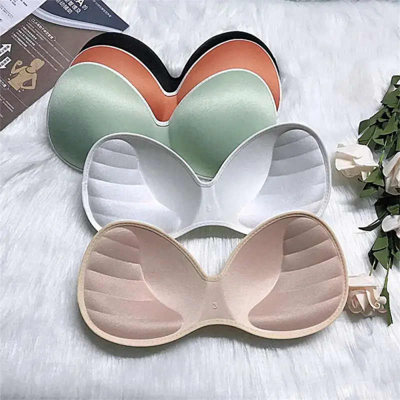 Sexy Women Bra Pads Insert Thick One-piece Chest Pad Removable Padding Brassiere Sopnge Push Up Cups Swimsuits Bikini Bra Insert