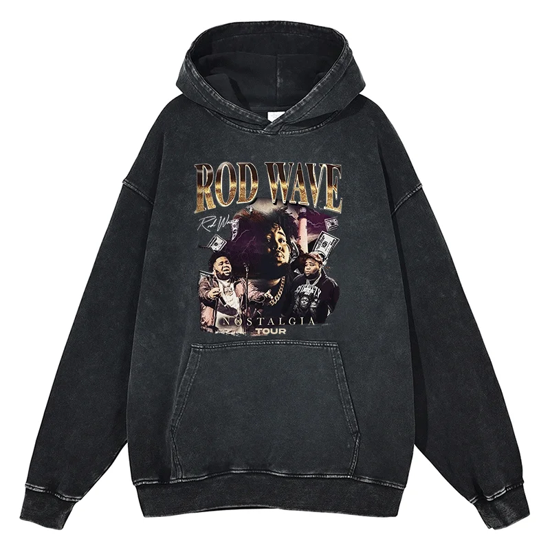 Hip Hop Rap Rod Wave Graphic Hoodies High Street Fashion Men Women Clothes Autumn Winter Quality Cotton Oversized Sweatshirt Top
