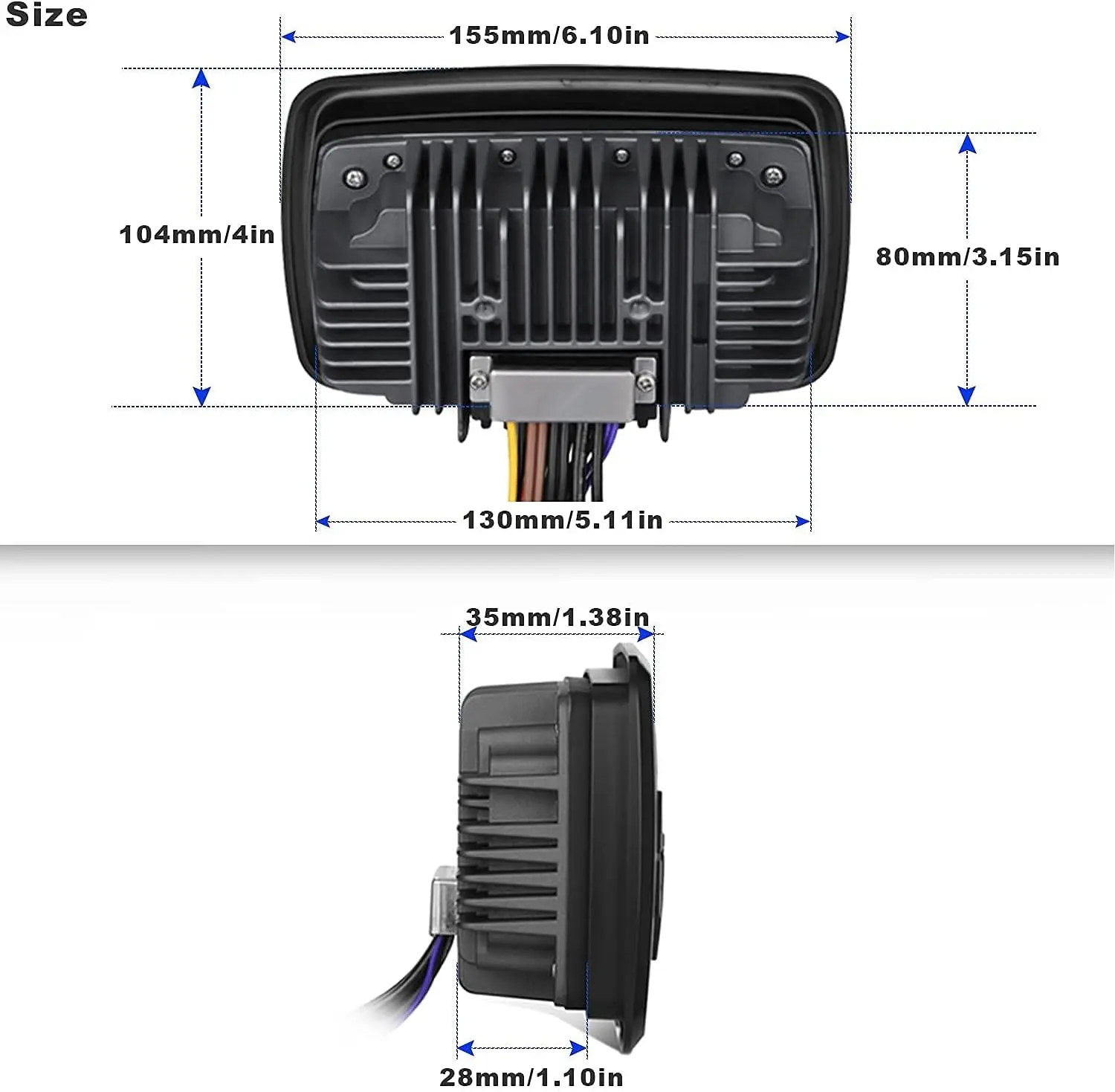 Marine Radio Bluetooth and Speakers Audio System Package-Waterproof Marine Stereo Receiver+ 1 Pari 4 inches Black Speake