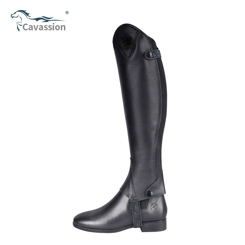 Horse Riding Protectors Cavassion half-chaps Leather half-chaps for men and women Comfortable and Breathable Knight Equipment Protect knight leg