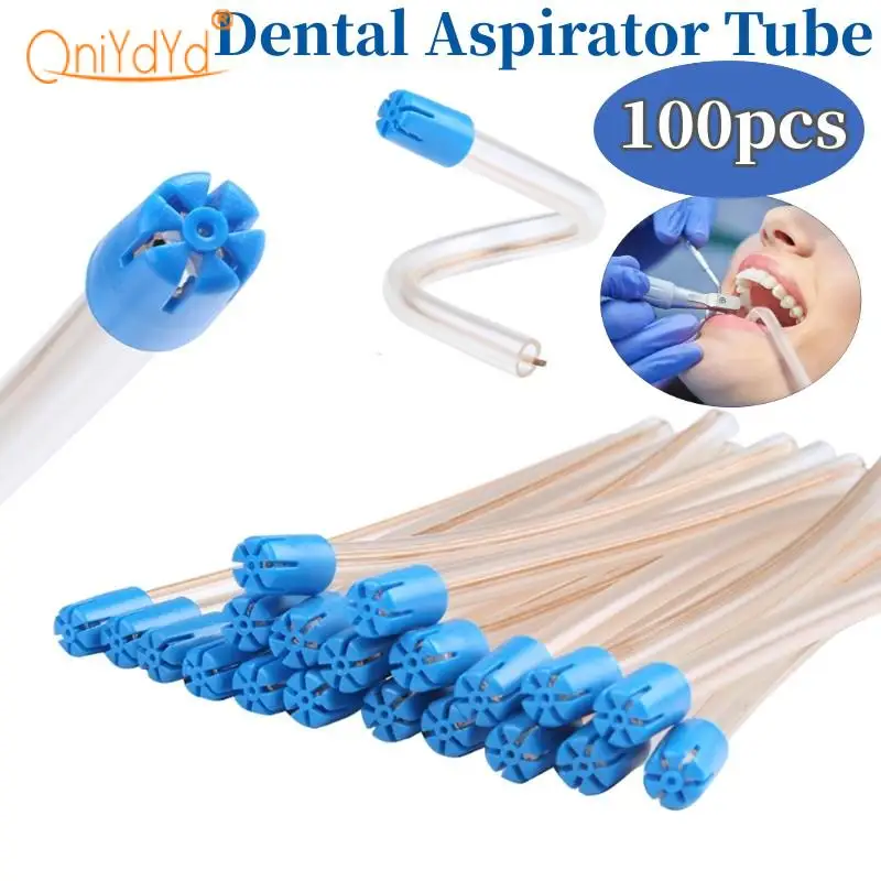 

100Pcs/bag Dental Aspirator Tube Curved Weak Straw Disposable Material Dentist Oral Care Tool Low Volume Suction Tips