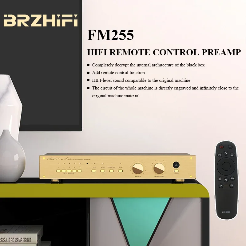 

BRZHIFI Audio Clone Swiss FM255 -MKII Audiophile-grade Preamplifier 2022 New Version with Remote Control Function HiFi Preamp