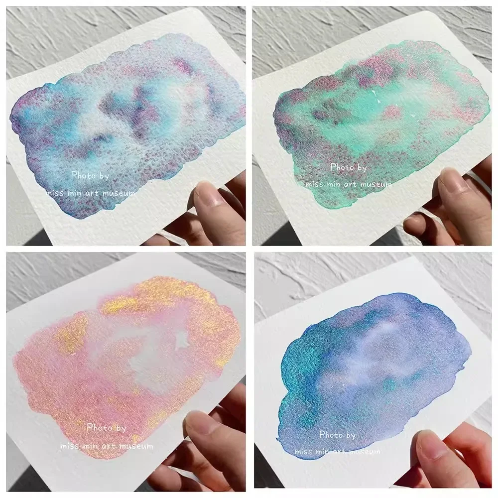 Watercolor Painting Set Watercolor Paint Watercolor Pigment Super Vision Metallic Mica Layered Color Watercolor Paint Set 1ml Handmand Sample Artist Water Color for Painting Art Suppliers